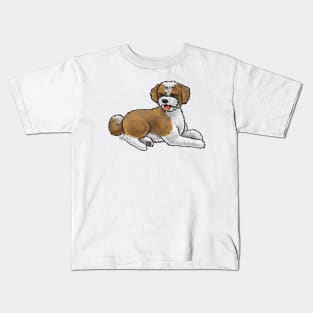 Dog - Aussiedoodle - Brown and White Kids T-Shirt